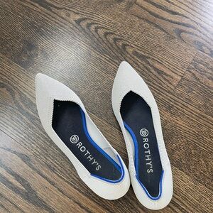 Rothy's Women's Pointed Toe Flats in Light Grey